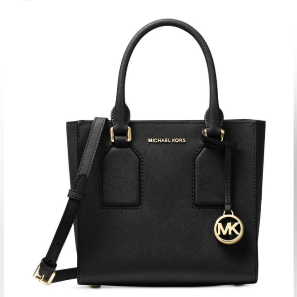 Michael Kors : BLACK Selby Large Leather Satchel, Shoulder Bag.